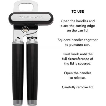 Handy Housewares Classic Compact Hand Held Metal Manual Can Opener with Built-in Bottle Top Remover 1-Pack