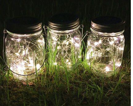 LED Fairy Light Solar For Mason Jar Lid Insert Color Changing Garden Decor 2018 