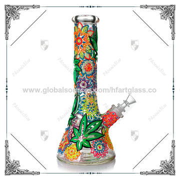Buy Wholesale China 7mm Hot Glass Beaker Bong 13 Inches Smoking Water Pipe  With 3d Hand Painting Hemp Leaf Herb Bongs & Glass Bong Smoking Water Pipe  at USD 5.8