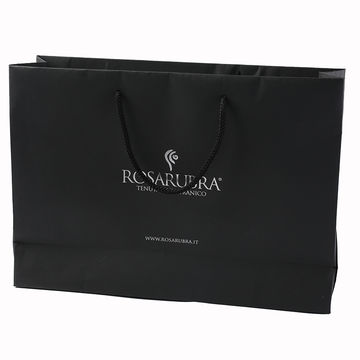 China Paper Bag, Luxury Black Gift Paper Bag Custom Made Printed Logo ...
