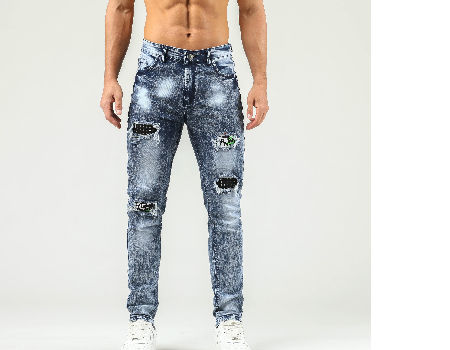 Buy China Wholesale Oem Wholesale Patchwork Men Skinny Trousers Custom  Ripped Stacked Jeans Men & Men Jeans $8.5