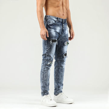 Mens Ripped Distressed Skinny Jeans Denim Pants Casual Stretch Slim Fit  Trousers | eBay