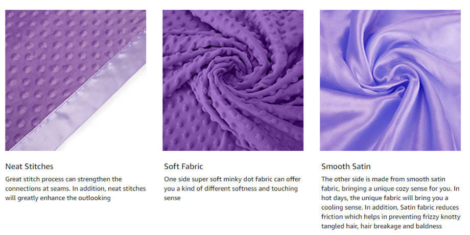 minky dot blanket with satin backing