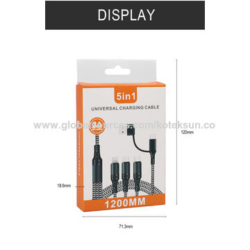 Iphone 1 Câble Multi USB Universel, Câble Charge Rapide Sync USB C