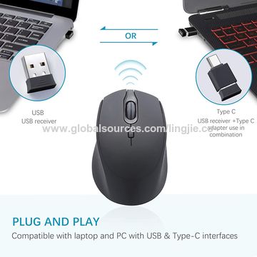 Buy Wholesale China Gaming Mouse Wireless Mouse 2.4g Silent Computer Mouse  Rf Abs Mouse With Type C Adapter 3 Dpi Levels & Mouse at USD 3.99