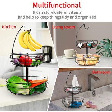 Buy Standard Quality China Wholesale Bextsrack 2 Tier Fruit Basket Bowl  With Banana Hanger For Kitchen Countertop Direct from Factory at New Better  Gift Co. Ltd