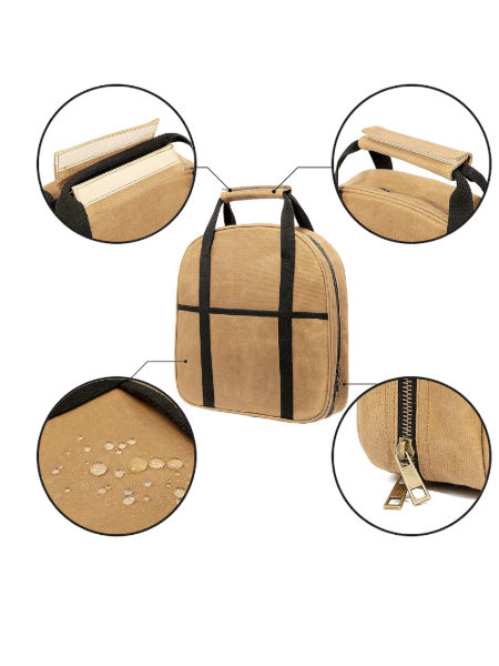 Waterproof tote Custom Logo Garden eco Black Wax Canvas Duffle Tool Bag with inside Pocket supplier