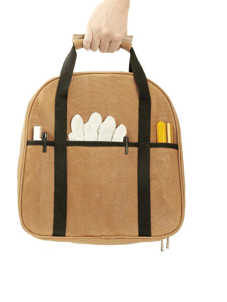 Waterproof tote Custom Logo Garden eco Black Wax Canvas Duffle Tool Bag with inside Pocket supplier