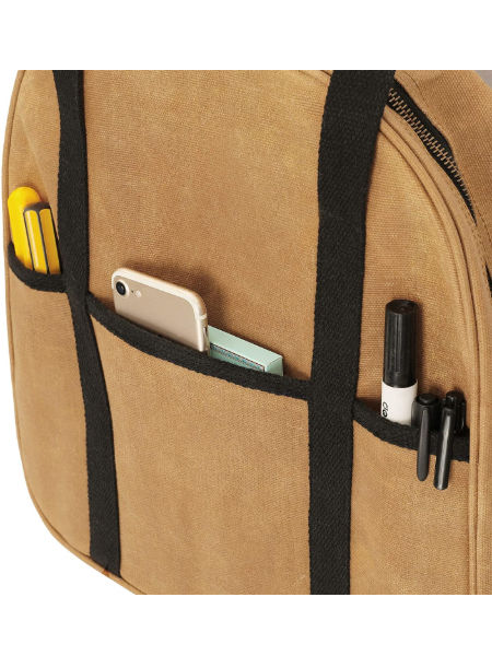 Waterproof tote Custom Logo Garden eco Black Wax Canvas Duffle Tool Bag with inside Pocket supplier