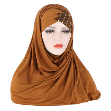 Solid Color Women's Islamic Under Scarf Ready Women's Hijab