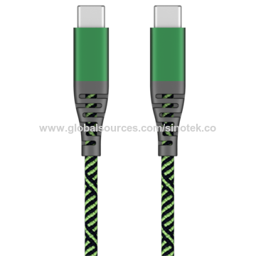3A Fast charging USB C - USB C Charging/Data cable Multi-color Nylon braided
