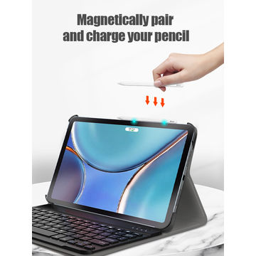 Compre Para Ipad 10.9 (2022) Diseño de Ranura Para Lápiz Estuche de Tableta  Case de Cuero PU Touch PU Cubierta + Teclado Bluetooth Con Panel Táctil -  Rosado en China