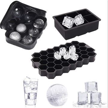 2-Pack Large Ice Cube Trays for Freezer - 15 Grids Silicone Big Ice Cube  Molds for Water Whiskey Cocktail & Other Drink, Baby Food, BPA Free Pink 