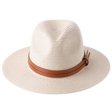 China New Natural Panama Soft Shaped Straw Hat Summer Wide Brim Beach ...