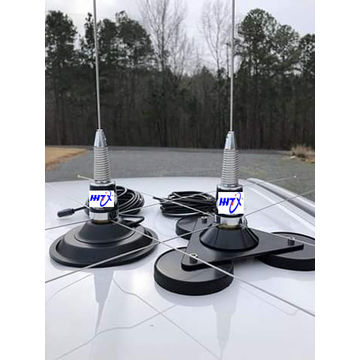 VHF NMO Feder-Peitschenantenne Auto Tri Magnetfuß SMA Triple Ground Plane Magnetmontage
