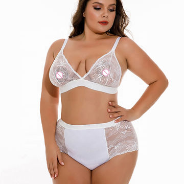Underwear Mulheres Sexy Lace Plus Size Bras Fat Large Wireless