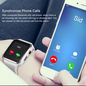 ¡Novedad de 2021! Reloj inteligente X6 con pantalla táctil para cámara, tarjeta SIM TF BT GPS IP68, reloj Bluetooth impermeable