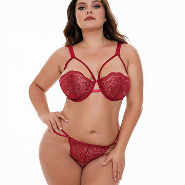 Ultra-thin Stylish Sexy Women's Plus Size Bra With Sheer Mesh & Lace,  Lingerie