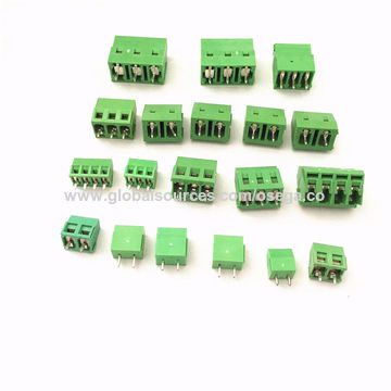 20 Pcs With Embossmen Straight 6 Pin Pitch 3.81mm Screw Terminal Block Connector Green Color