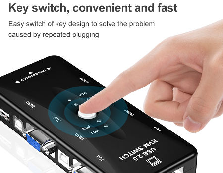 Printer USB VGA KVM Switch with 4 Cables 4 Port Selector Switcher for 4PC Sharing One Video Monitor and 3 USB Devices Mouse Scanner Keyboard Printer USB VGA KVM Switch with 4 Cables 4 Port Selector Switcher for 4PC Sharing One Video Monitor and 3 USB Devices Mouse Scanner Keyboard