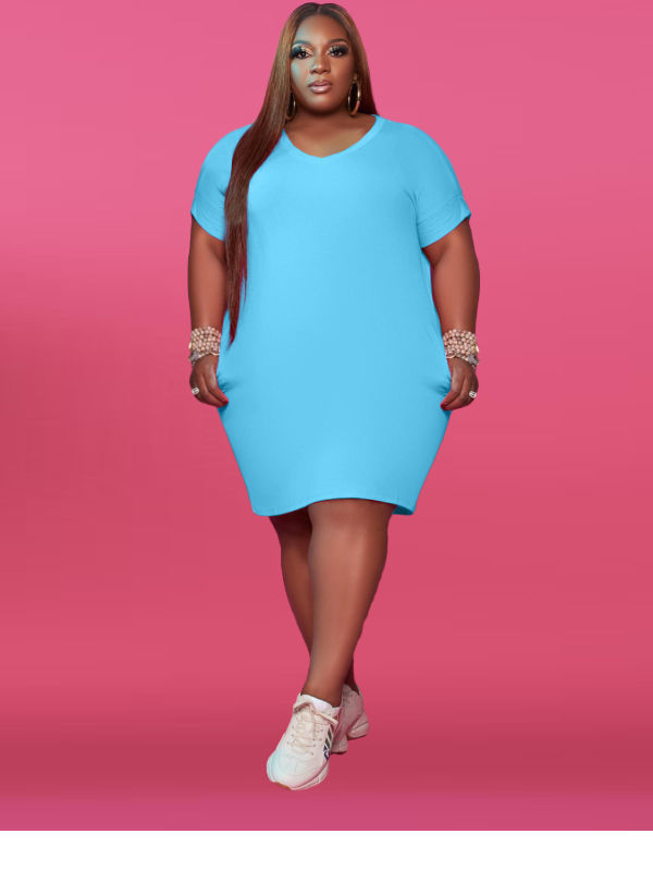 royal blue swing dress plus size