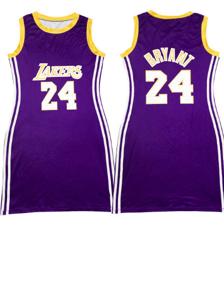 Image of Lakers Bryant Retro NBA Jersey Dress  Jersey dress outfit, Nba jersey  dress, Jersey dress