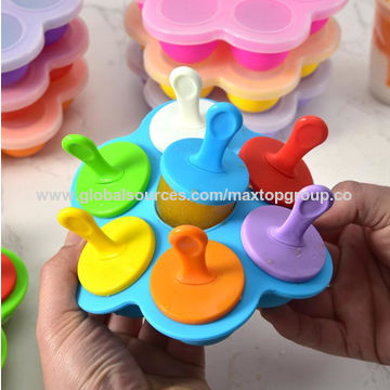 Silicone Mini Ice Pops Mold Ice Cream Ball Lolly Maker Popsicle Molds Baby  DIY Food supplement tool 