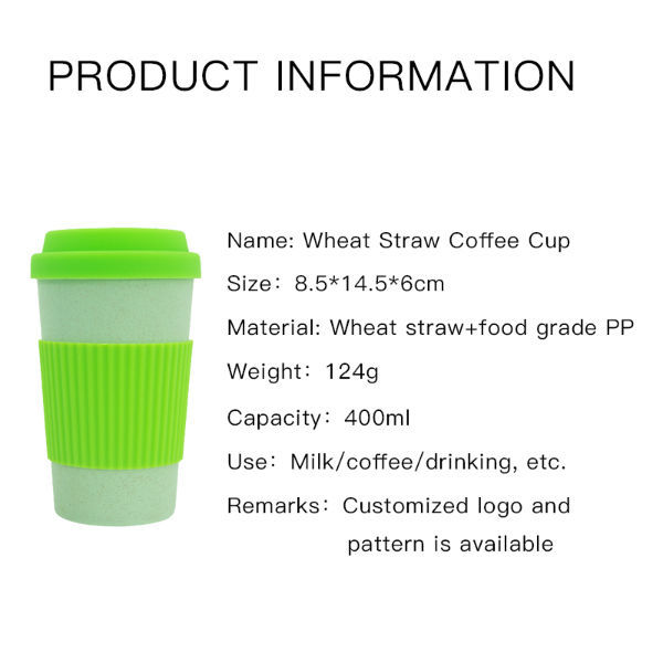 Buy Wholesale China Wheat Straw Coffee Cup Biodegeadable Cup Straw Tumbler  Bpa Free Microwavable Safe Reusable Coffee Cup With Lid & Coffee Cup at USD  1.4