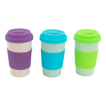 8OZ Reusable Coffee Cup with Leak Proof Lid and Non-Slip Sleeve, Dishwasher  and microwave Safe Coffee Mug