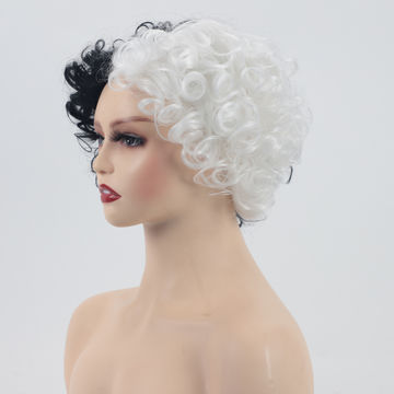 Las pelucas del pelo corto del pelo de Halloween de las mujeres Negro-blancas de las pelucas para Halloween van de fiesta