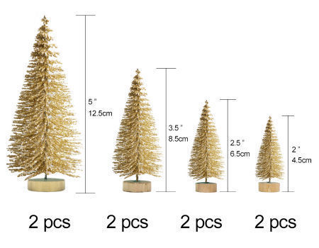 8pcs Tree Christmas Pine Fake Mini Bottle Sisal Brush Small Pine Snow Frost Xmas 