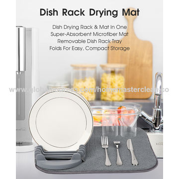 Quick Drying Stone Mat for Kitchen Counter, Made of Diatomaceous Earth,  Place Draining Rack, Dishes, Etc. on Top, and Dries Instantly, Home Dish