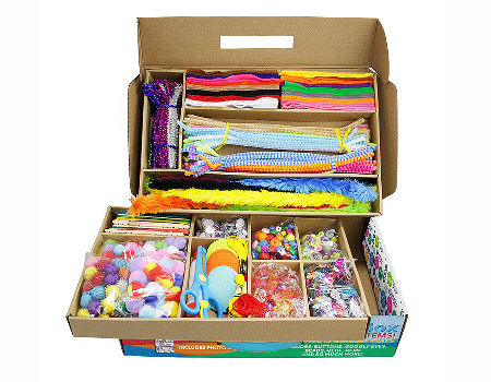 Arts and Crafts Supplies for Kids, 1500+ Piece DIY Craft Kit Library in a  Box fo