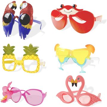 6 pares de lentes de sol novedosos para fiesta, divertidos lentes de sol de  fiesta Luau hawaianos, gafas tropicales hawaianas, suministros para