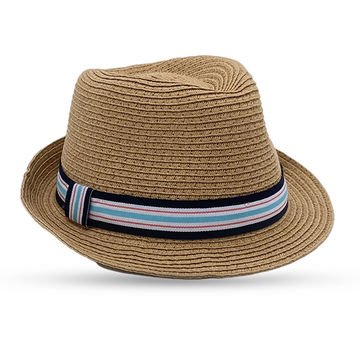 China Kids multi color stripes ribbon light brown boys bucket hat ...