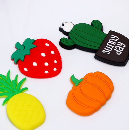 China 3D fruit animal refrigerator stickers soft glue