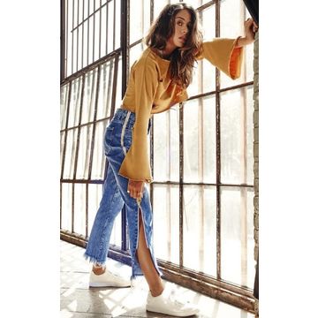 Jeans High Waist Side Zip Pants High Waist Boyfriend Fit Medium