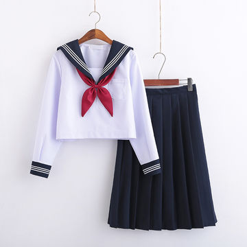 China Short long sleeve Student Girls School Jk Uniform Top Large ...