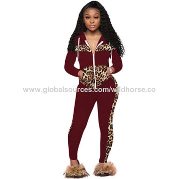 Leopard sweat suit on sale