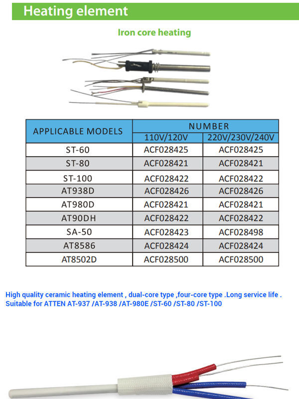 China Soldering supplies Ceramic Heater Heating Element for 936 937 938