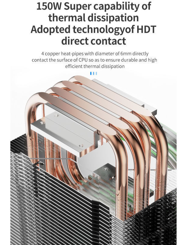 China Four Heat Pipe OEM CPU Cooling Copper Heatsinks Compatible Inter ...
