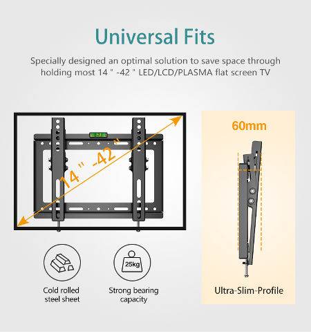 Compre Soporte De Soporte De Tv De 14 42 Pulgadas, Montaje En Pared De Tv  Inclinable 697 y Soporte Para Tv, de China