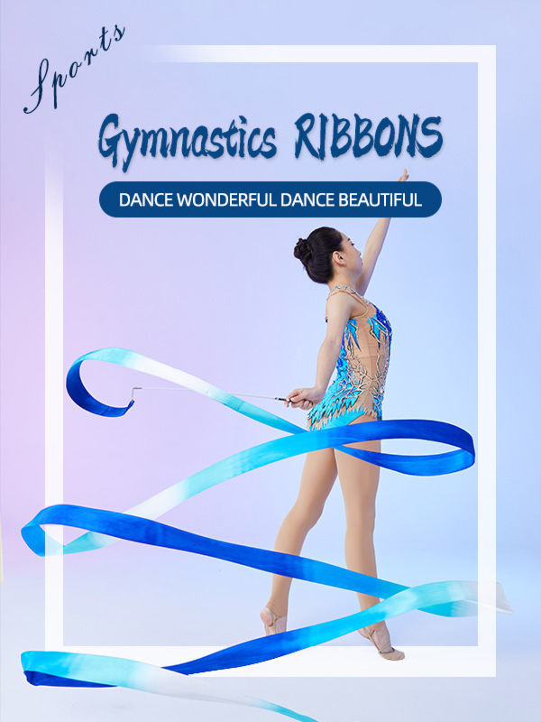 1 Pcs Rhythmic Gymnastics Ribbons 4M Child Adult Props Dance Stick，kids toy 