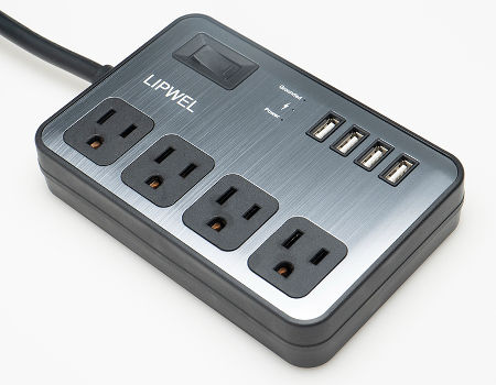 Extension Lead with USB Wiselead Power Strip with 4 USB Port 4 Way Outlets 