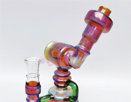 Holographic Rainbow Smoke Pipe 10 Inches Gradient Beaker Glass