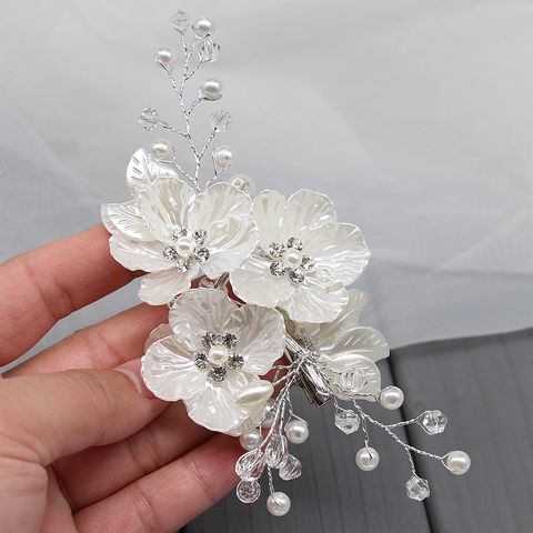 Buy Wholesale China Hot Selling Bridal Hair Clip Imitation Pearl Flowers  With Crystals Hair Accessory For Wedding & Bridal Hair Clip Wedding  Accessory at USD 2.5