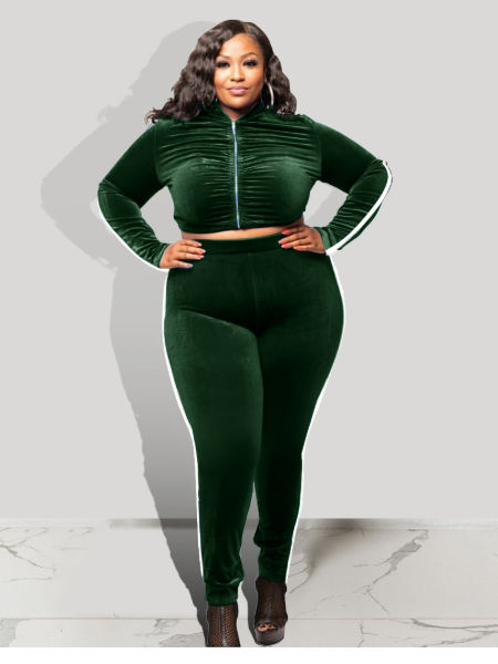 Women Autumn and Winter Plus Velvet Padded Sportswear Tracksuit Plus Size  Casual Three-piece Fashion Sweater – the best products in the Joom Geek  online store