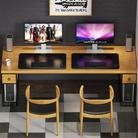 Two Connect Table Computer China Double person computer table wooden stidy table designs double ...