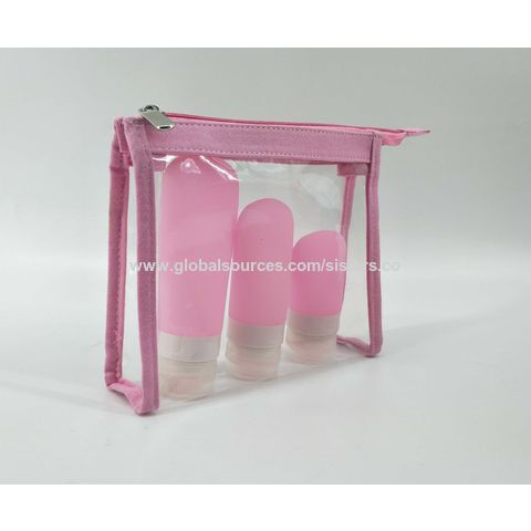 Set de Neceser de Viaje con 3 Botellas de Silicona con Ventosa, Disponible en Varios Colores y Diseños