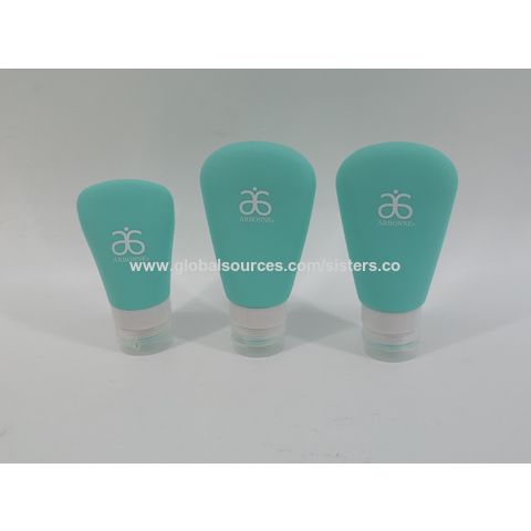 Set de Neceser de Viaje con 3 Botellas de Silicona con Ventosa, Disponible en Varios Colores y Diseños